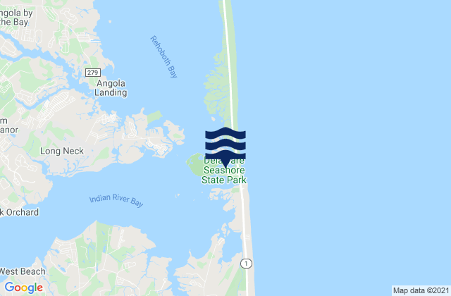 Delaware Seashore State Park, United Statesの潮見表地図