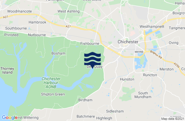 Dell Quay, United Kingdomの潮見表地図