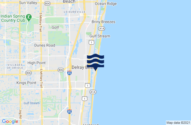 Delray Beach, United Statesの潮見表地図
