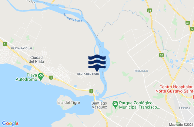 Delta del Tigre, Uruguayの潮見表地図