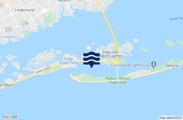 Democrat Point Fire Island Inlet, United Statesの潮見表地図