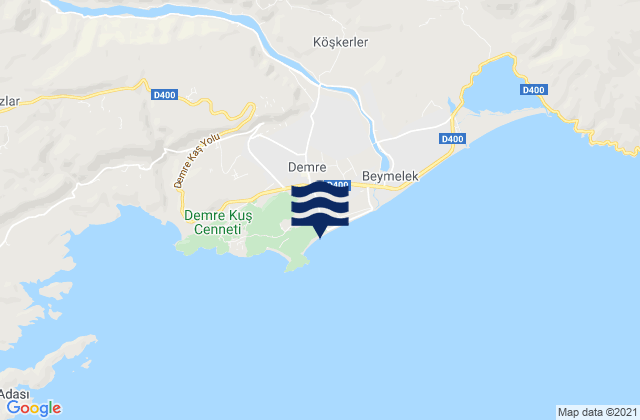 Demre, Turkeyの潮見表地図