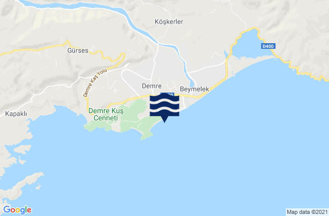 Demre İlçesi, Turkeyの潮見表地図