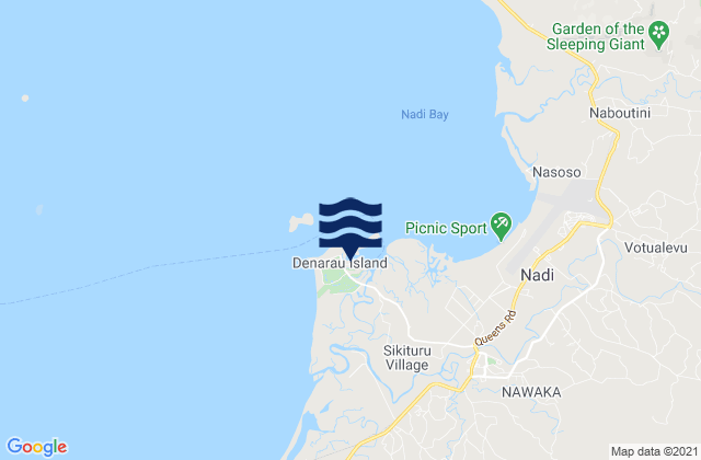 Denarau Island, Fijiの潮見表地図