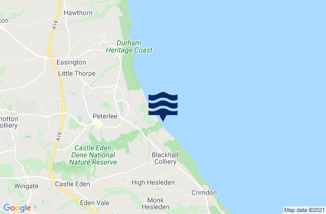 Denemouth Beach, United Kingdomの潮見表地図