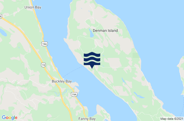 Denman Island, Canadaの潮見表地図