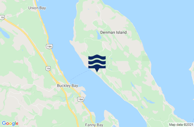 Denman Island, Canadaの潮見表地図