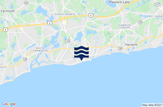 Dennis Port, United Statesの潮見表地図