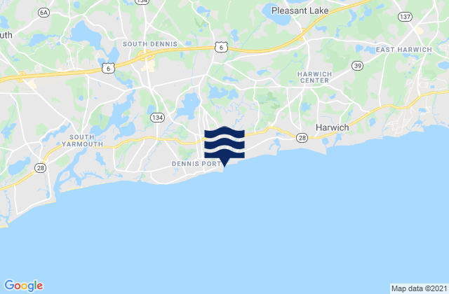 Dennisport, United Statesの潮見表地図