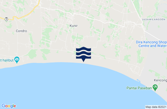Denok, Indonesiaの潮見表地図