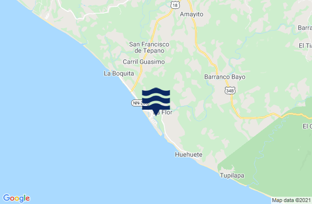 Departamento de Carazo, Nicaraguaの潮見表地図