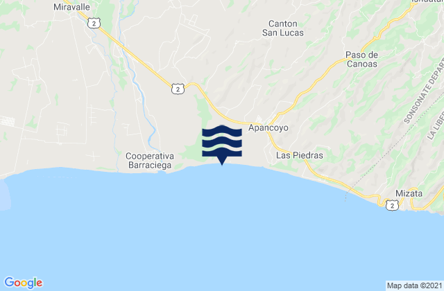 Departamento de Sonsonate, El Salvadorの潮見表地図