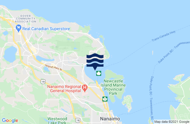 Departure Bay, Canadaの潮見表地図