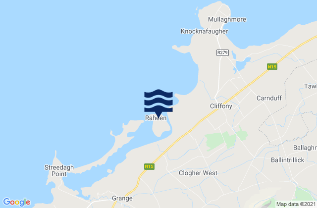 Dernish Island, Irelandの潮見表地図