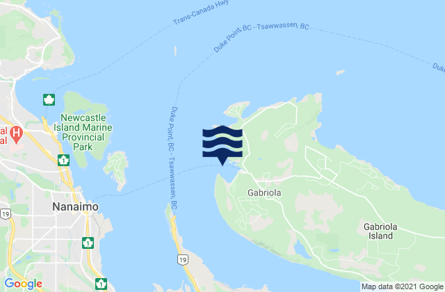 Descanso Bay, Canadaの潮見表地図