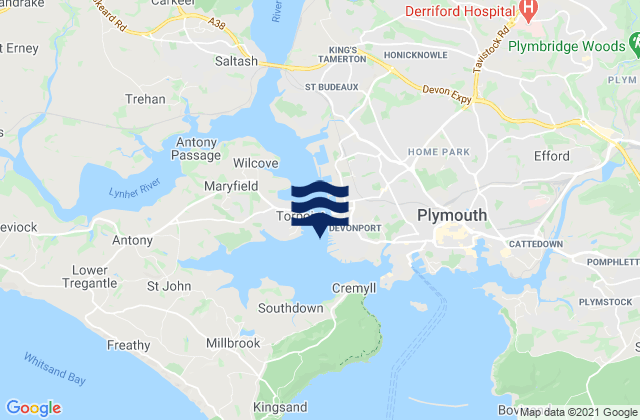 Devonport, United Kingdomの潮見表地図