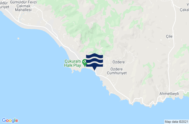 Değirmendere, Turkeyの潮見表地図