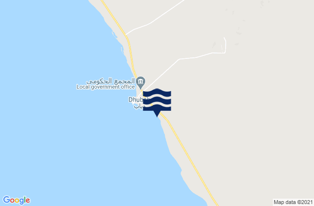 Dhubab, Yemenの潮見表地図