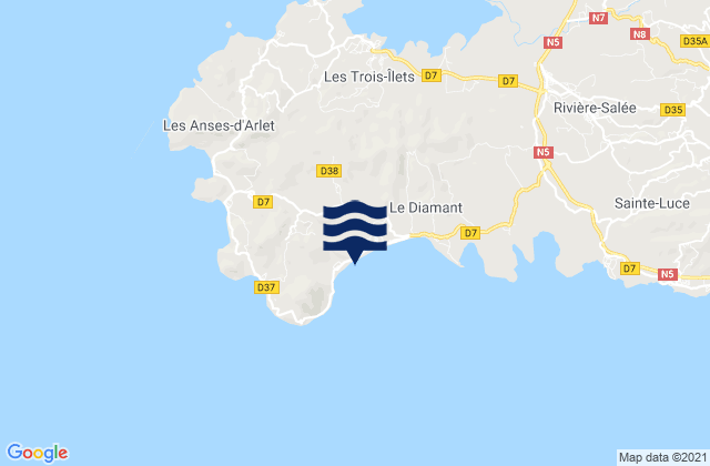 Diam's, Martiniqueの潮見表地図
