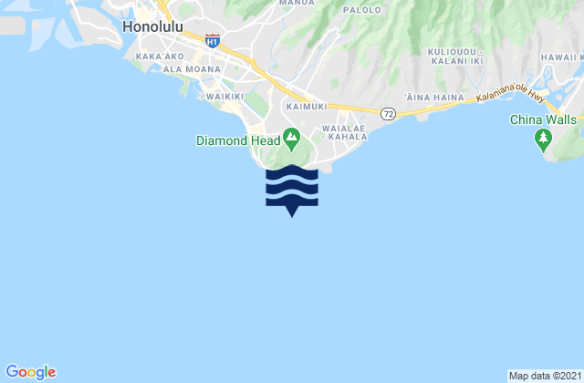 Diamond Head, United Statesの潮見表地図