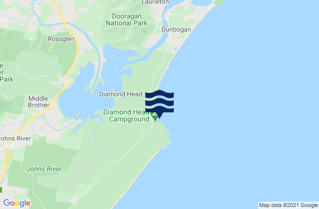 Diamond Head, Australiaの潮見表地図