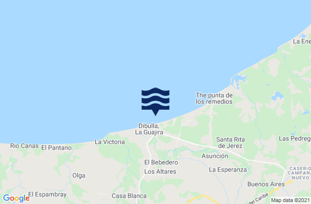 Dibulla, Colombiaの潮見表地図