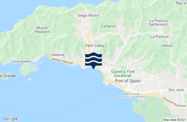 Diego Martin, Trinidad and Tobagoの潮見表地図