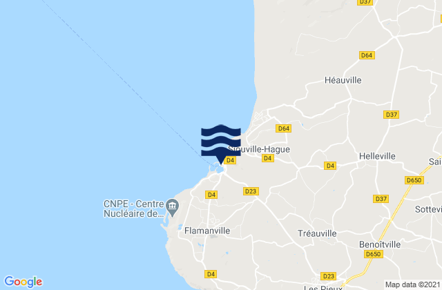 Dielette Harbour, Franceの潮見表地図
