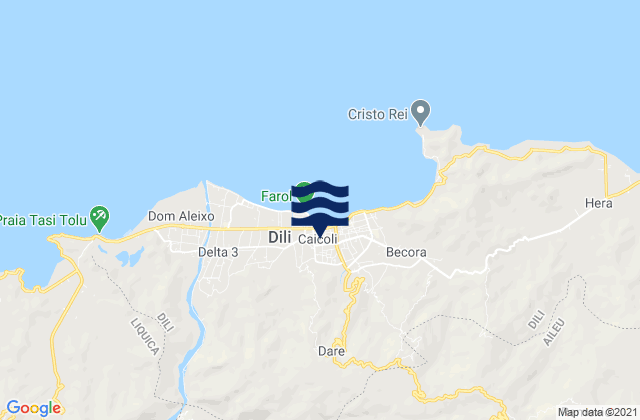 Dili, Timor Lesteの潮見表地図