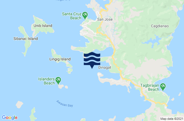 Dinagat (Dinagat Island), Philippinesの潮見表地図