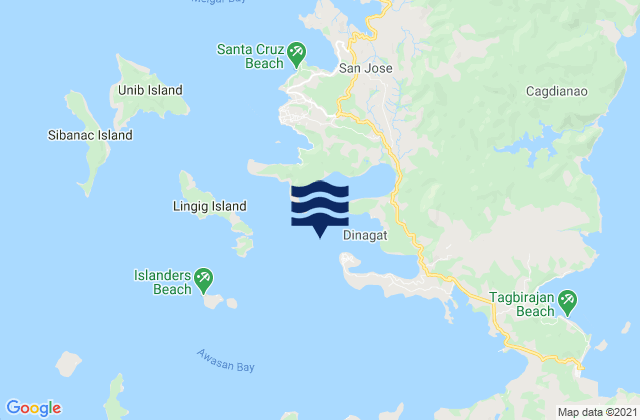 Dinagat Dinagat Island, Philippinesの潮見表地図
