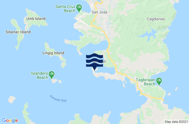 Dinagat, Philippinesの潮見表地図