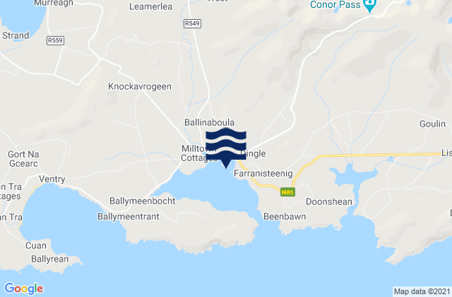 Dingle Harbour, Irelandの潮見表地図
