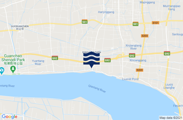 Dingqiao, Chinaの潮見表地図