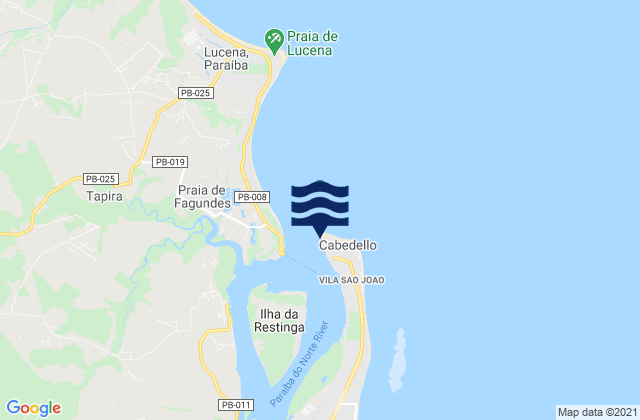 Dique de Cabedelo, Brazilの潮見表地図