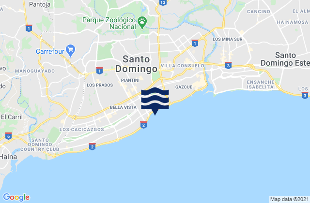 Distrito Nacional, Dominican Republicの潮見表地図