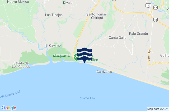 Distrito de Alanje, Panamaの潮見表地図