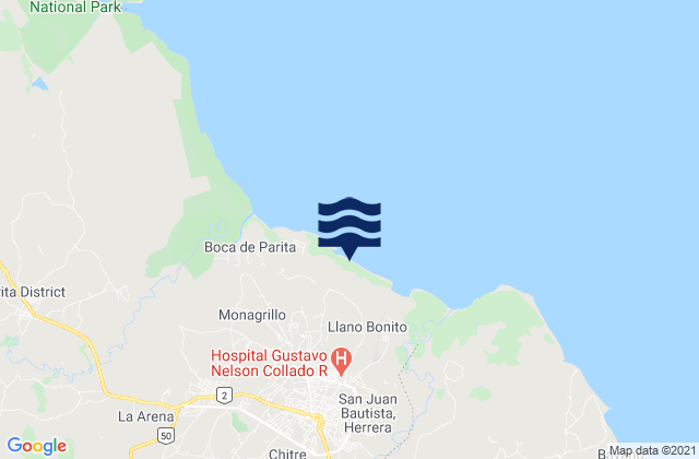 Distrito de Chitré, Panamaの潮見表地図