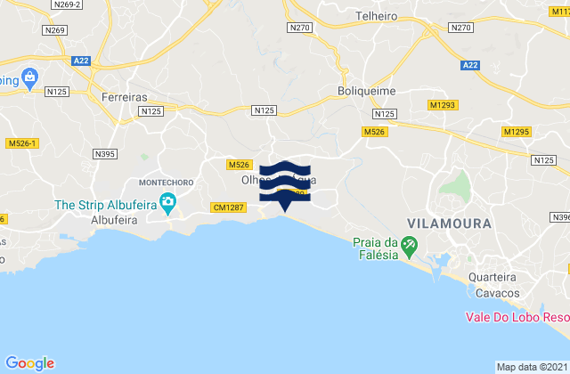 Distrito de Faro, Portugalの潮見表地図