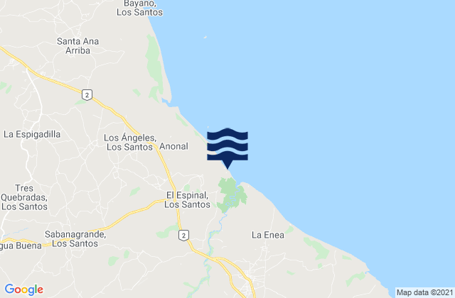 Distrito de Guararé, Panamaの潮見表地図