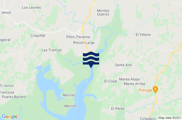 Distrito de Montijo, Panamaの潮見表地図