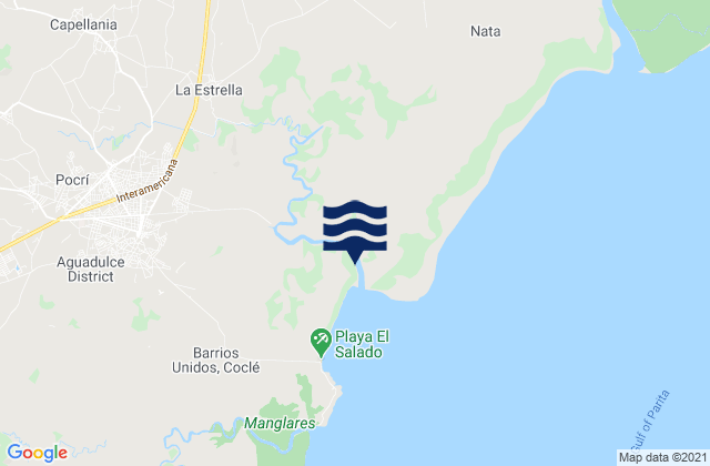 Distrito de Natá, Panamaの潮見表地図