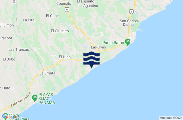 Distrito de San Carlos, Panamaの潮見表地図