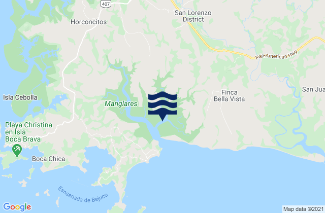 Distrito de San Lorenzo, Panamaの潮見表地図