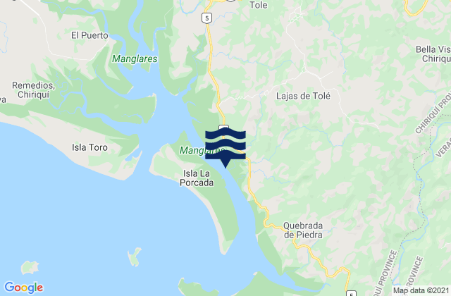 Distrito de Tolé, Panamaの潮見表地図