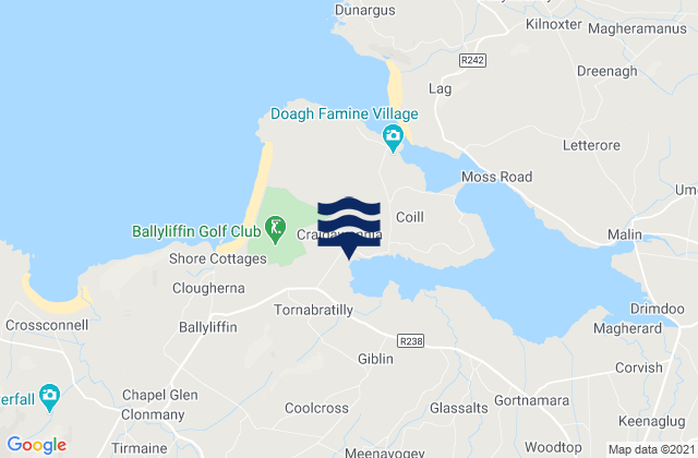 Doagh Isle, Irelandの潮見表地図