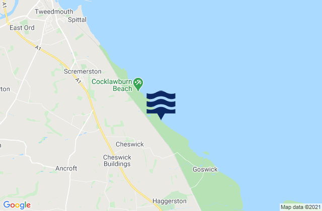 Doddington, United Kingdomの潮見表地図