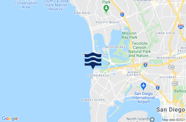 Dog Beach, United Statesの潮見表地図