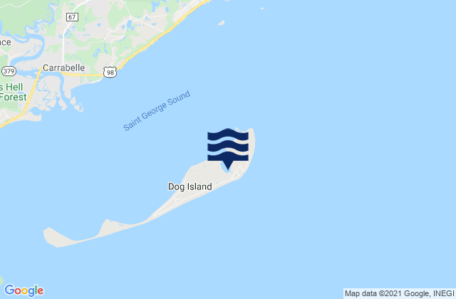 Dog Island East End, United Statesの潮見表地図