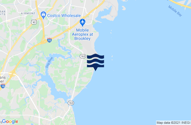 Dog River Point, United Statesの潮見表地図